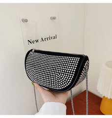 Women's Chain Messenger Shoulder Bag Casual Dumplings Saddle Bag
