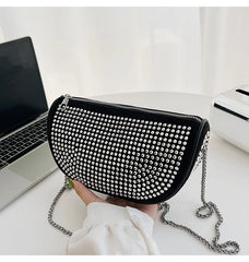 Women's Chain Messenger Shoulder Bag Casual Dumplings Saddle Bag