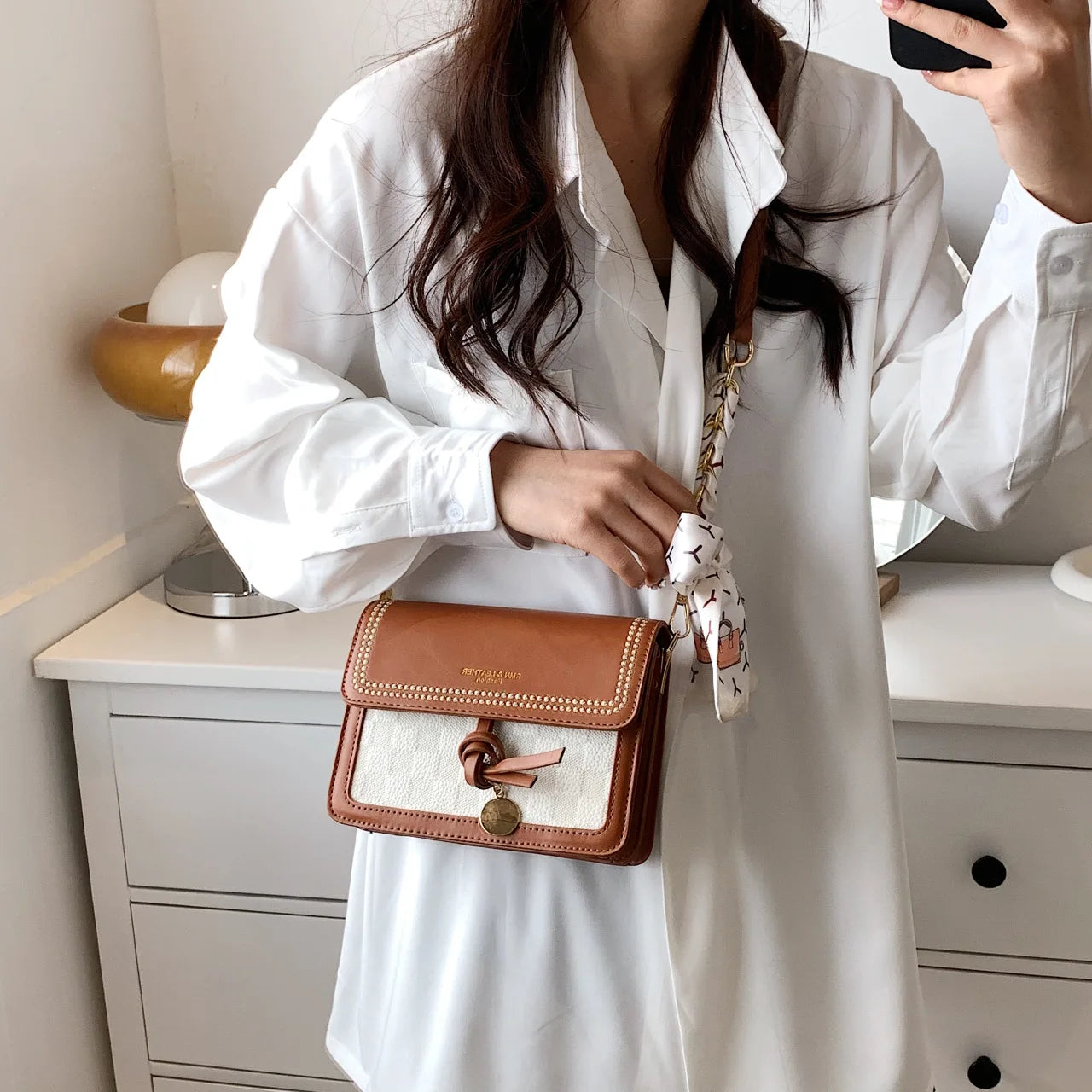 Small Square Bag Women's Bag Autumn Winter Shoulder Bag Texture Diagonal Handbag