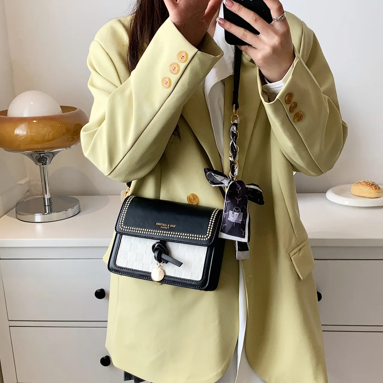 Small Square Bag Women's Bag Autumn Winter Shoulder Bag Texture Diagonal Handbag