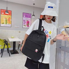 Solid Students School Knapsacks Women Large Capacity Shopping Travel Backpacks