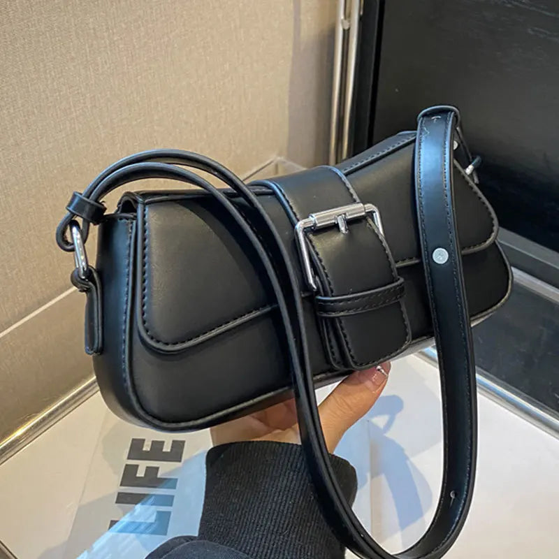 Texture PU Leather Shoulder Bags Lady High Handbag Crossbody Bag