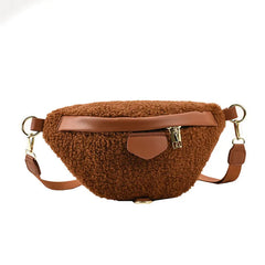 Women Plush Fanny Pack Chest Package Handbags