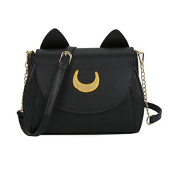 Women's Solid Kitten Bag Casual Messenger Crescent Bag