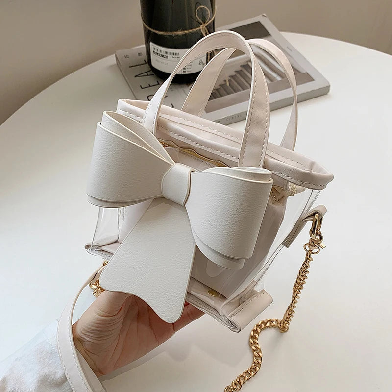 Mini Transparent Chain Messenger Bucket Bag