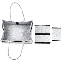 Portable Baby Diaper Organizer Handbag Felt Nursery Storage Basket