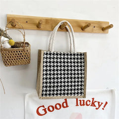Portable Canvas Lunch Bag Tote Waterproof Food Picnic Travel Lunch