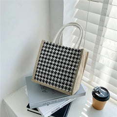 Portable Canvas Lunch Bag Tote Waterproof Food Picnic Travel Lunch