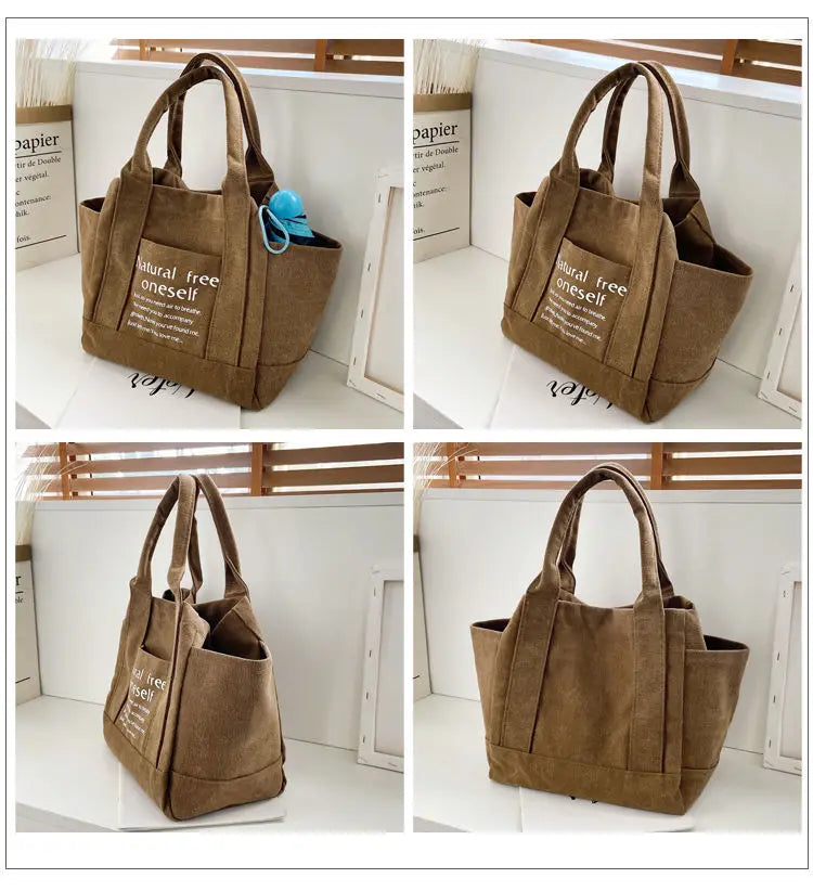 Canvas Women Shoulder Bags Ladies Tote Shopping Bag Large Capacity Clutch Purse