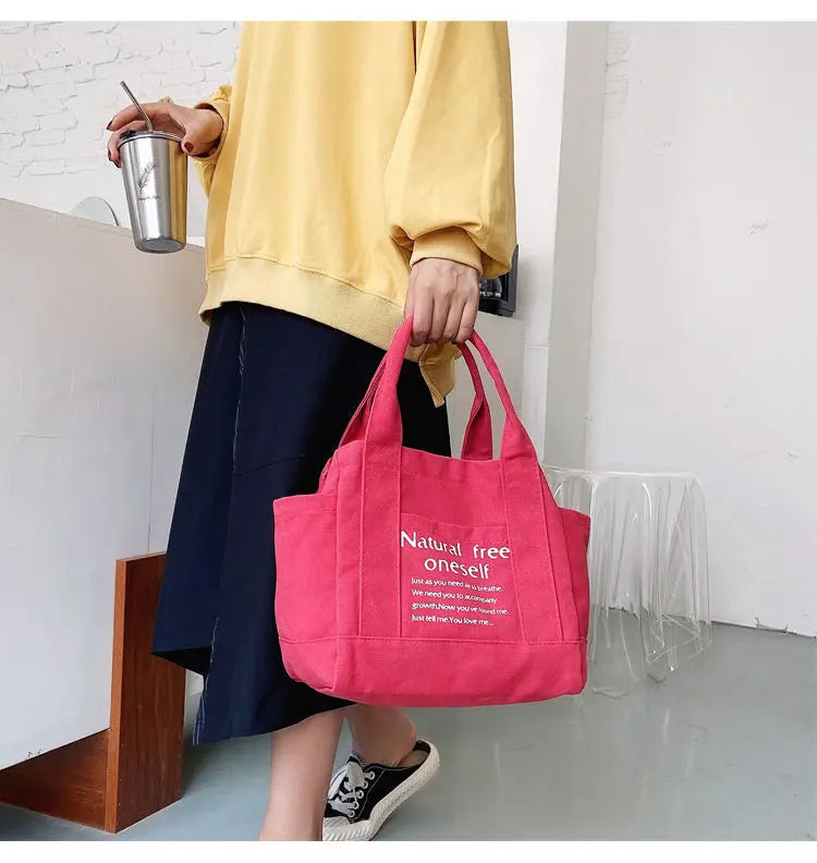 Canvas Women Shoulder Bags Ladies Tote Shopping Bag Large Capacity Clutch Purse