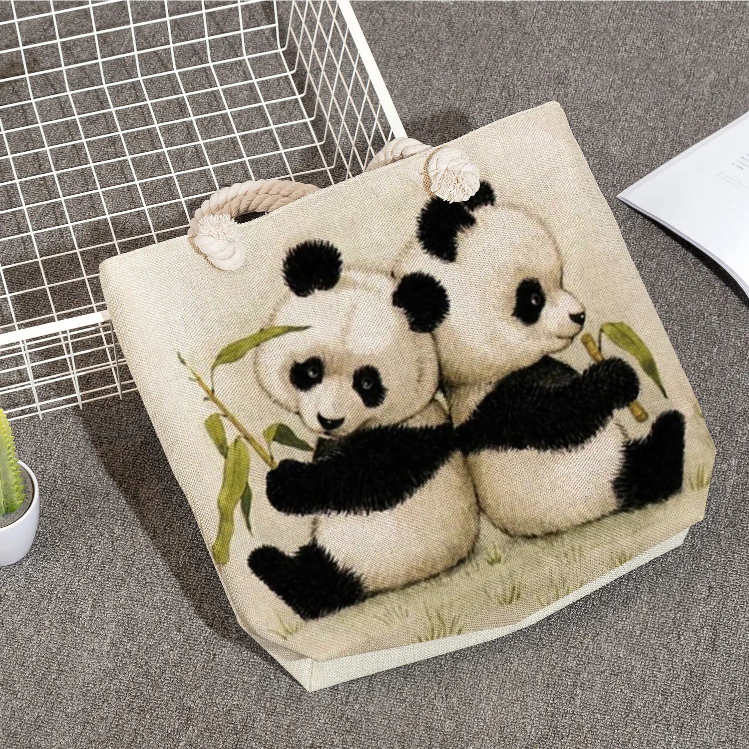 Casual Women Shoulder Bag with Panda Print
