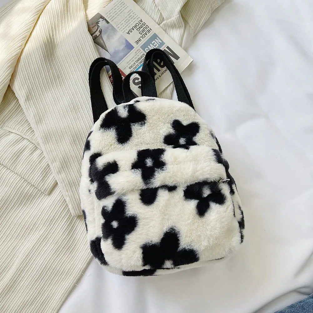 Kids Travel Rucksack Lamb Fleece Shoulder Backpack