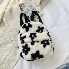 Kids Travel Rucksack Lamb Fleece Shoulder Backpack