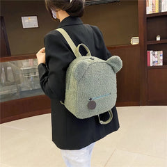 Kids Travel Rucksack Lamb Fleece Shoulder Backpack