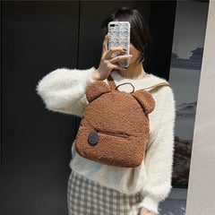 Kids Travel Rucksack Lamb Fleece Shoulder Backpack