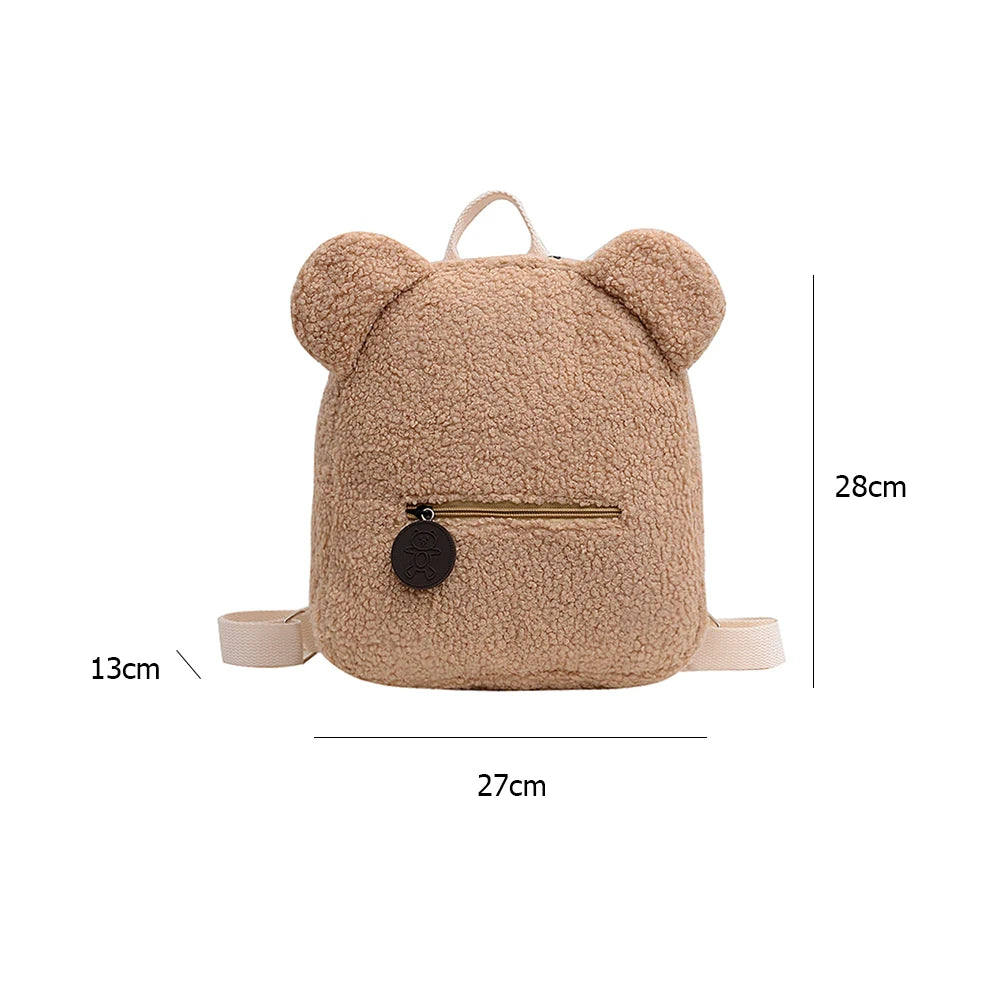 Kids Travel Rucksack Lamb Fleece Shoulder Backpack