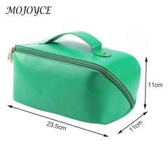 Portable Cosmetic Bag Pu Leather Pencil Cases Large Capacity Travel Organizer