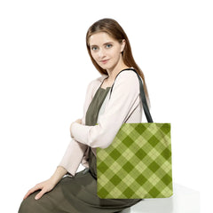 Eco Reusable Shopping Bags Travel Women Shoulder Bag Plaid Print Tote Bag