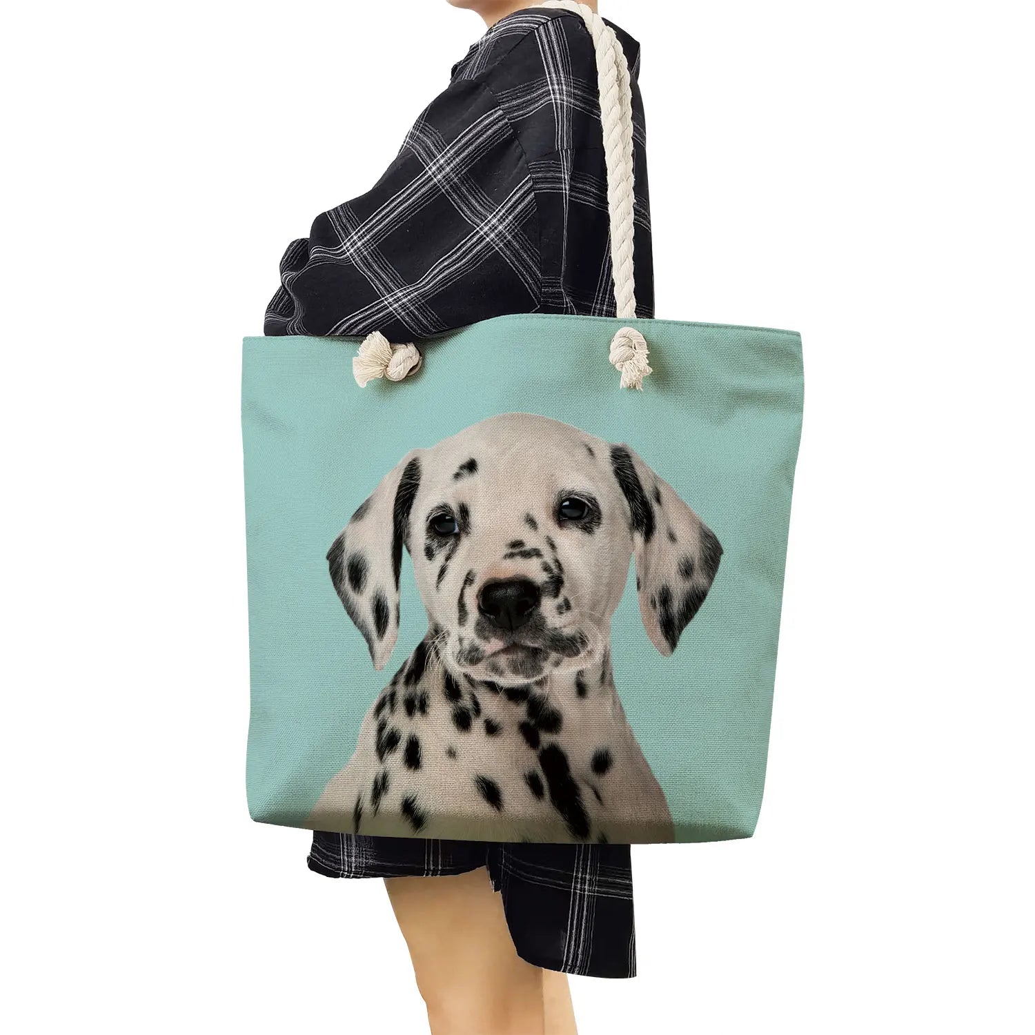 Eco Reusable Dalmatians Print Shoulder Bag
