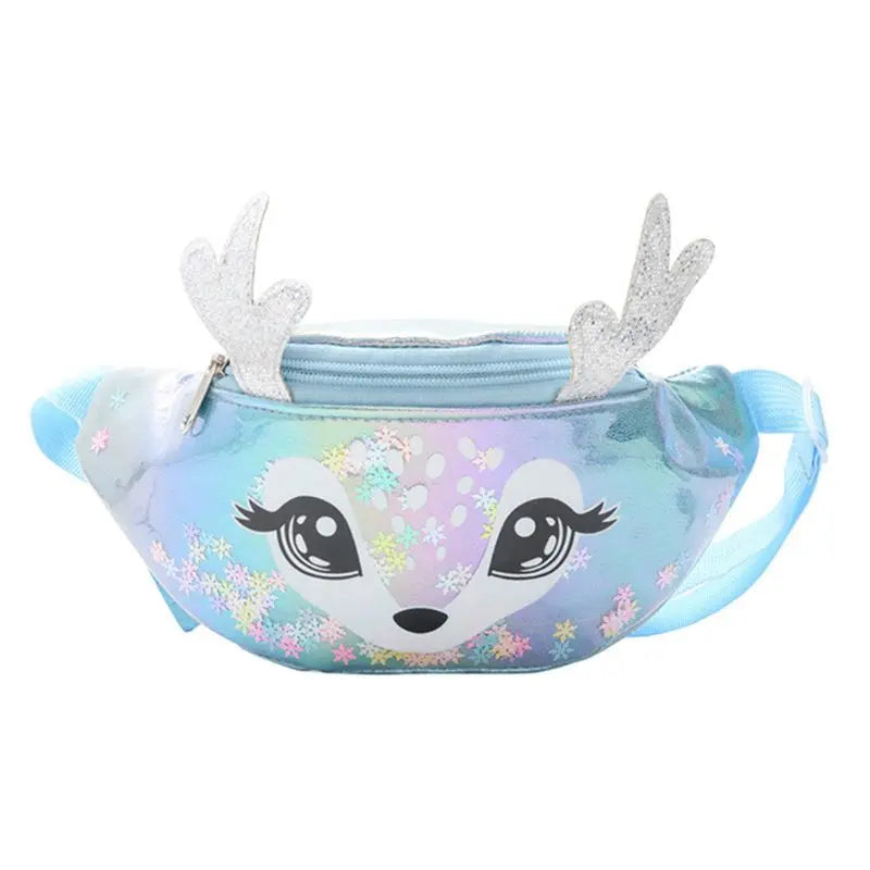 Kids Elk Print Waist Bag Fanny Pack Sport Belt Hip Purse