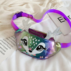Kids Elk Print Waist Bag Fanny Pack Pouch Sport Belt Hip Chest