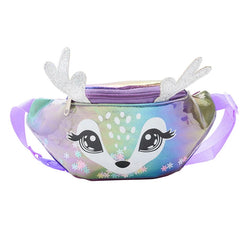 Kids Elk Print Waist Bag Fanny Pack Pouch Sport Belt Hip Chest