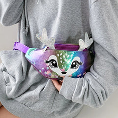 Kids Elk Print Waist Bag Fanny Pack Pouch Sport Belt Hip Chest