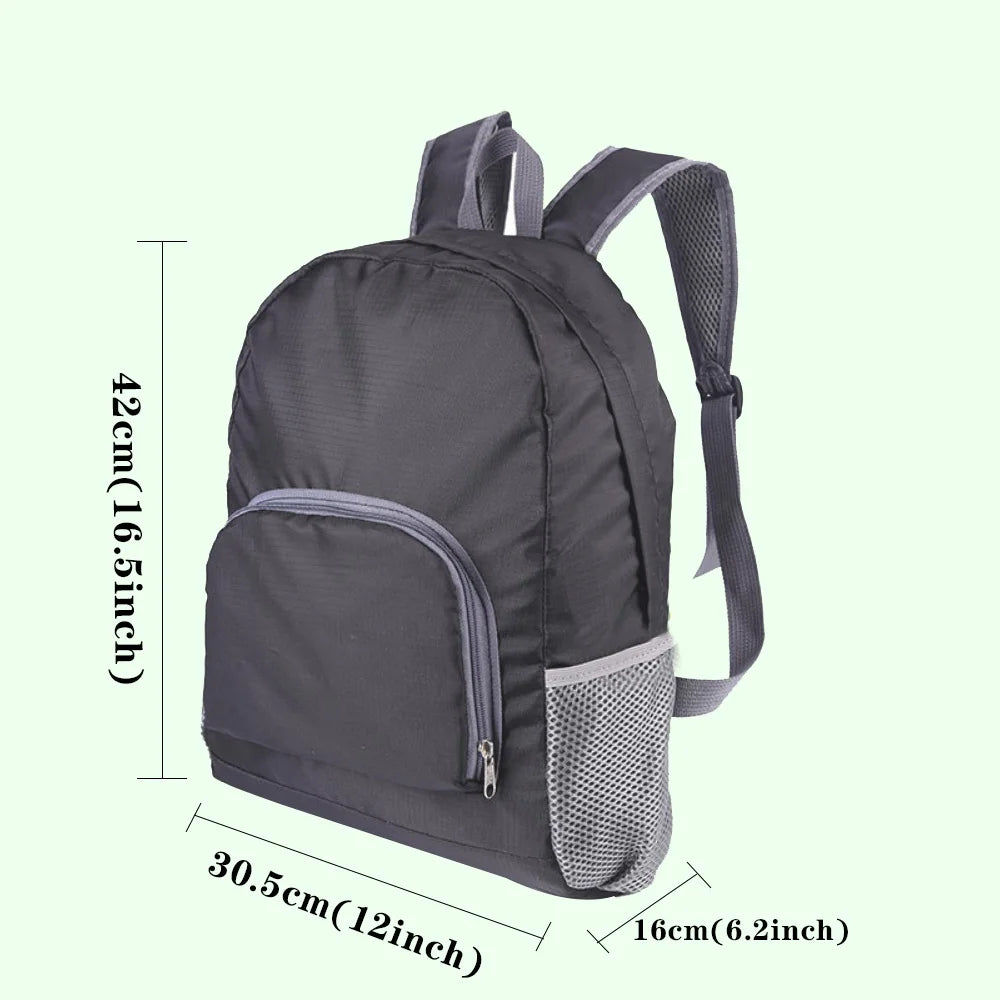 Ultralight Foldable Backpack for Camping Hiking - Text Pattern Daypack