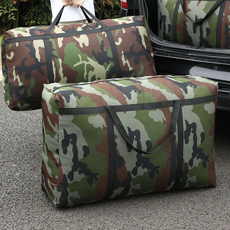 Portable Green Camouflage Bag Folding Travel Bags Waterproof Large Capacity