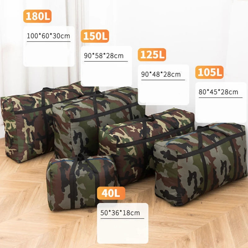 Portable Green Camouflage Bag Folding Travel Bags Nylon Waterproof