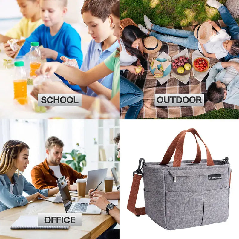 Portable Insulated Cooler Bag for Food Picnic Women Travel Therm