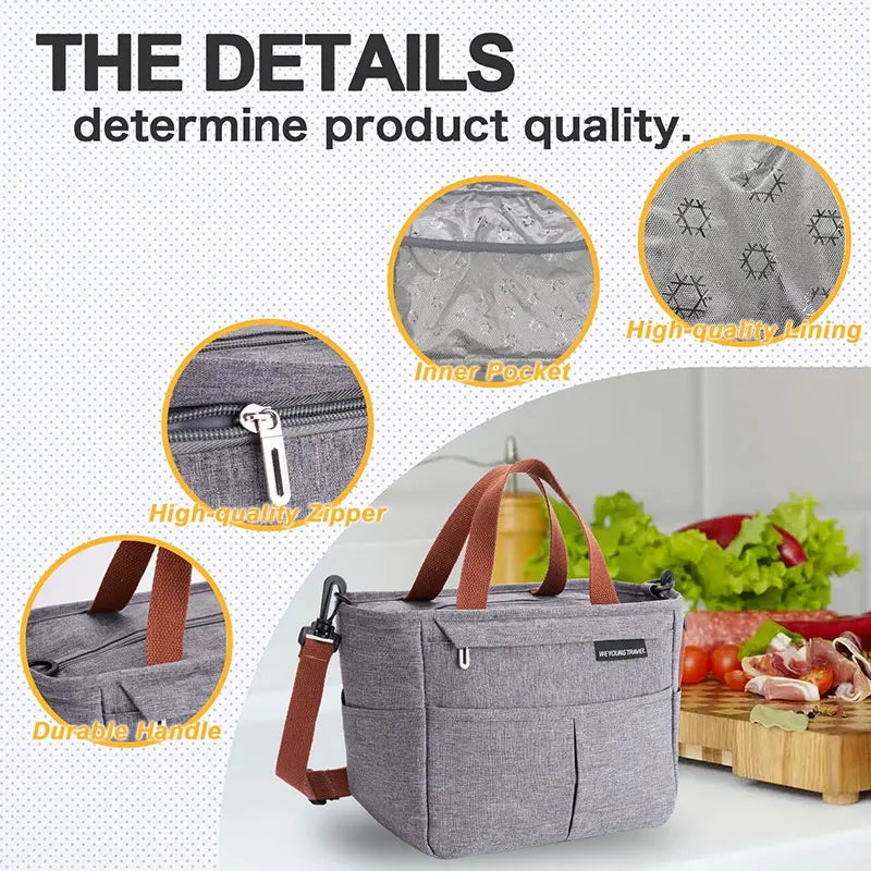Portable Insulated Cooler Bag for Food Picnic Women Travel Therm