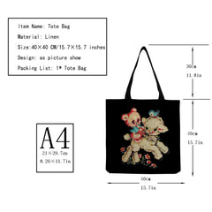 Large Capacity Cartoon Printed Tote Handbag