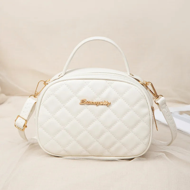 Large Capacity Embroidery Bag Female Lingge Messenger Bag