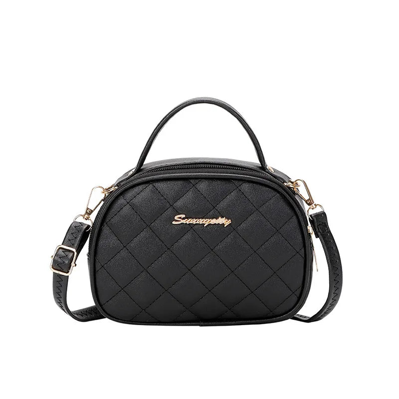 Large Capacity Embroidery Bag Female Lingge Messenger Bag