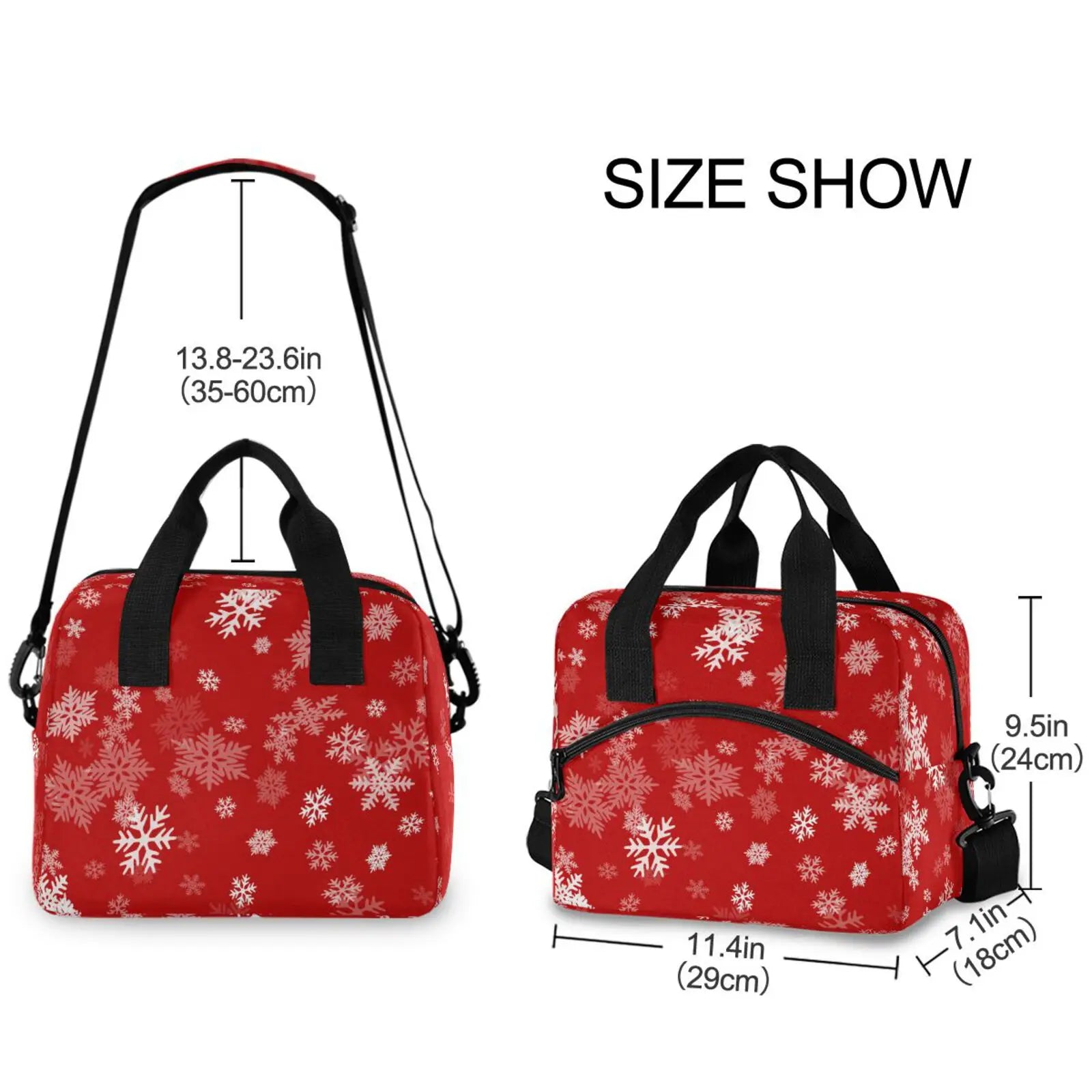Christmas Printing Waterproof Cooler Lunchbox With Shoulder Strap