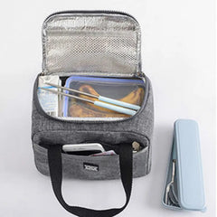 Portable Lunch Bag Thermal Insulated Lunch Box Tote Cooler Handbag Bento Pouch