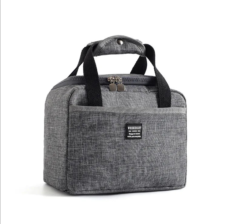 Portable Lunch Bag Thermal Insulated Lunch Box Tote Cooler Handbag Bento Pouch