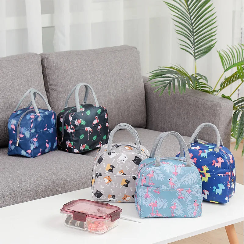 Portable Insulated Lunch Bag Tote Cooler Handbag Bento Pouch