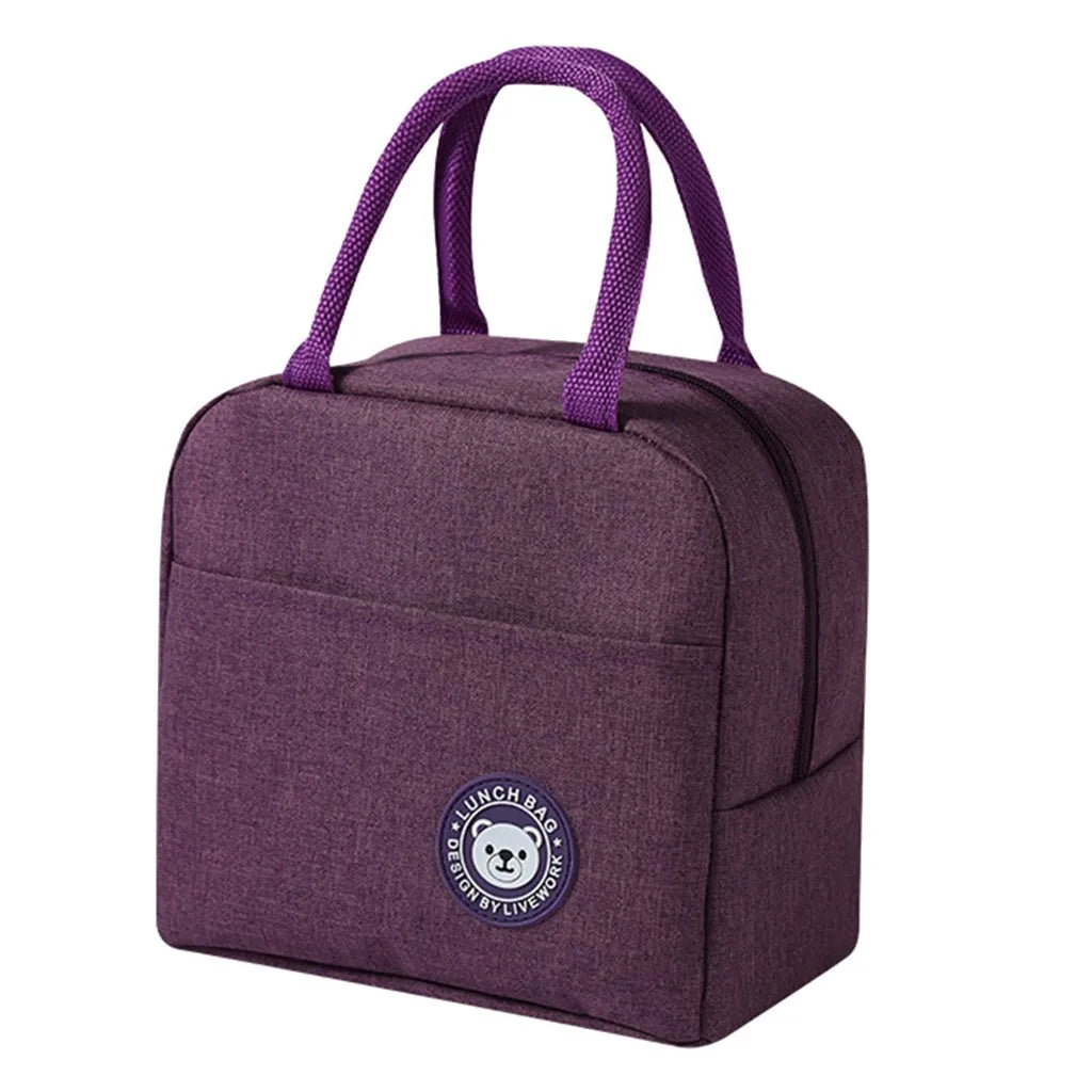 Portable Insulated Lunch Bag Office Cooler Bento Pouch Food Storage Handbag