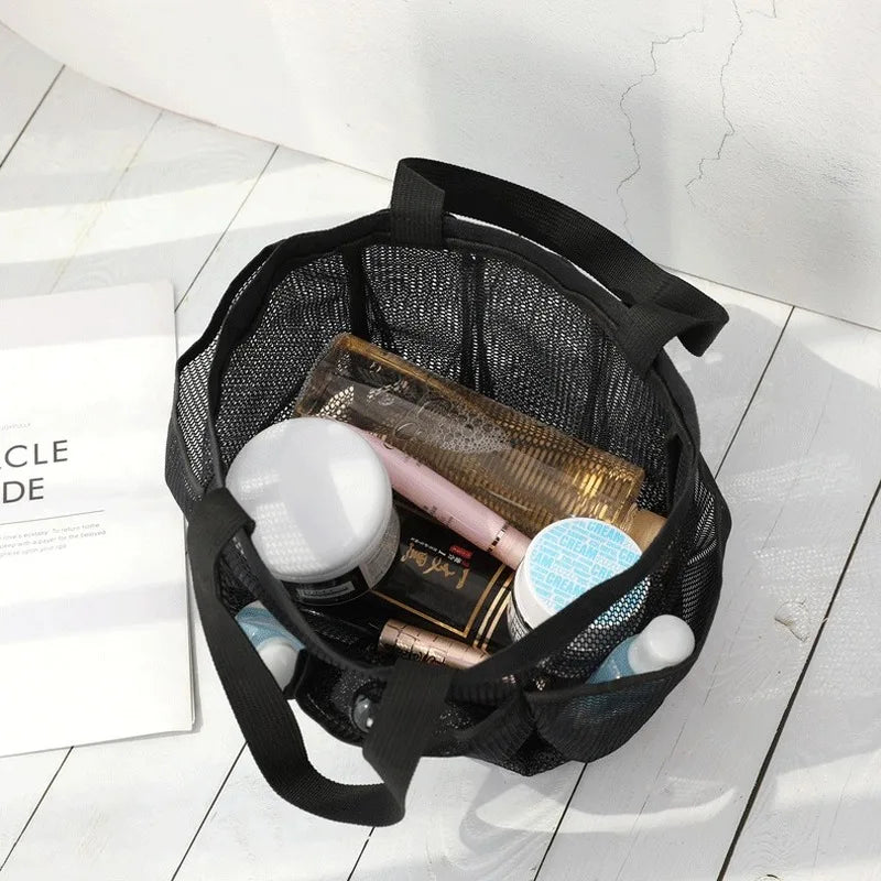 Portable Mesh Shower Caddy Double Handles Beach Bag
