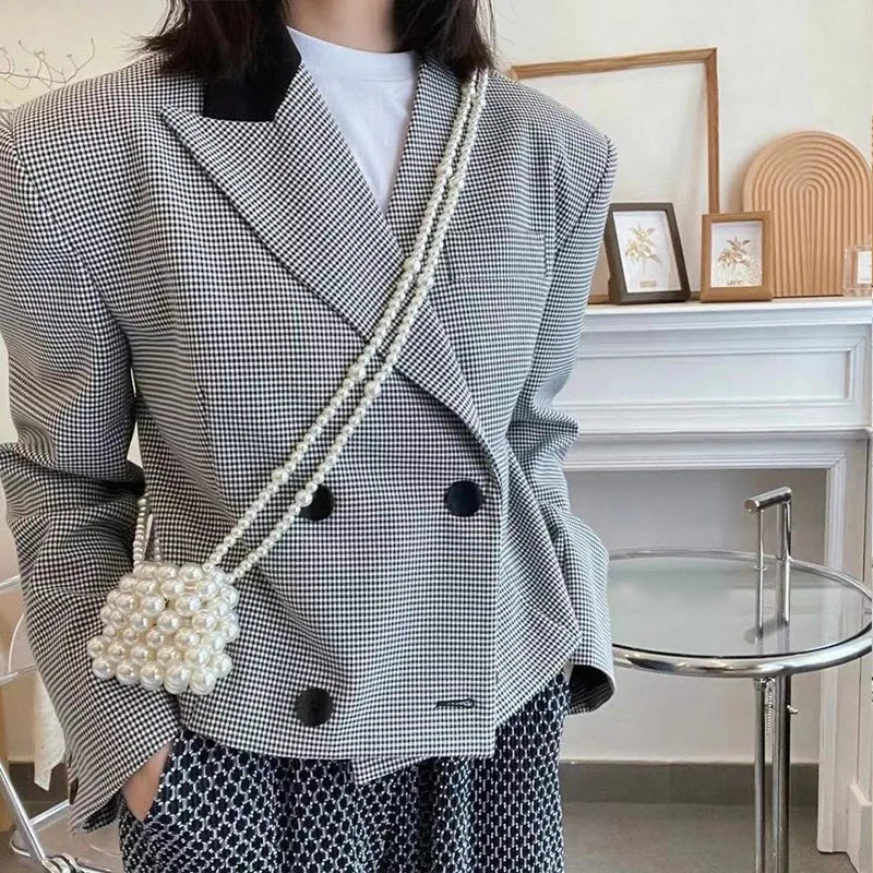 Mini Women Handbag Acrylic Beads Purse Small Crossbody Bag
