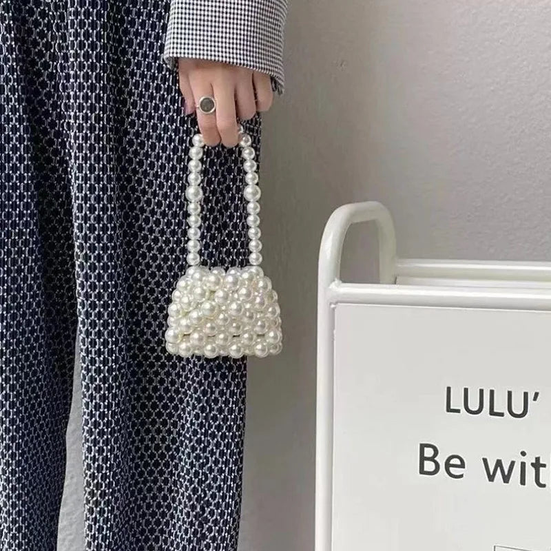 Mini Women Handbag Acrylic Beads Purse Small Crossbody Bag