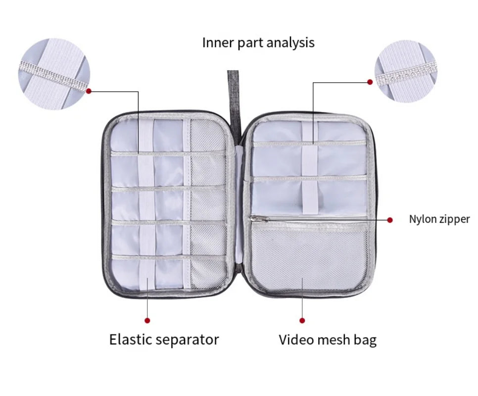 Multi-function Travel Storage Bags Waterproof Zipper Data Arrange Bag