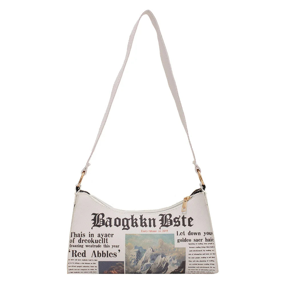 Women French Shoulder Bags PU Leather Underarm Bags