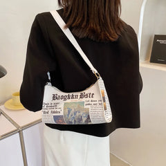 French Leather Shoulder Bag Single Strap Zipper Women's Underarm Bags