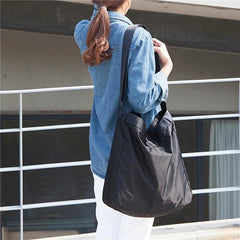 Portable Nylon Storage Organizer Bag Large Capacity Totes Shopping Shoulder Bag