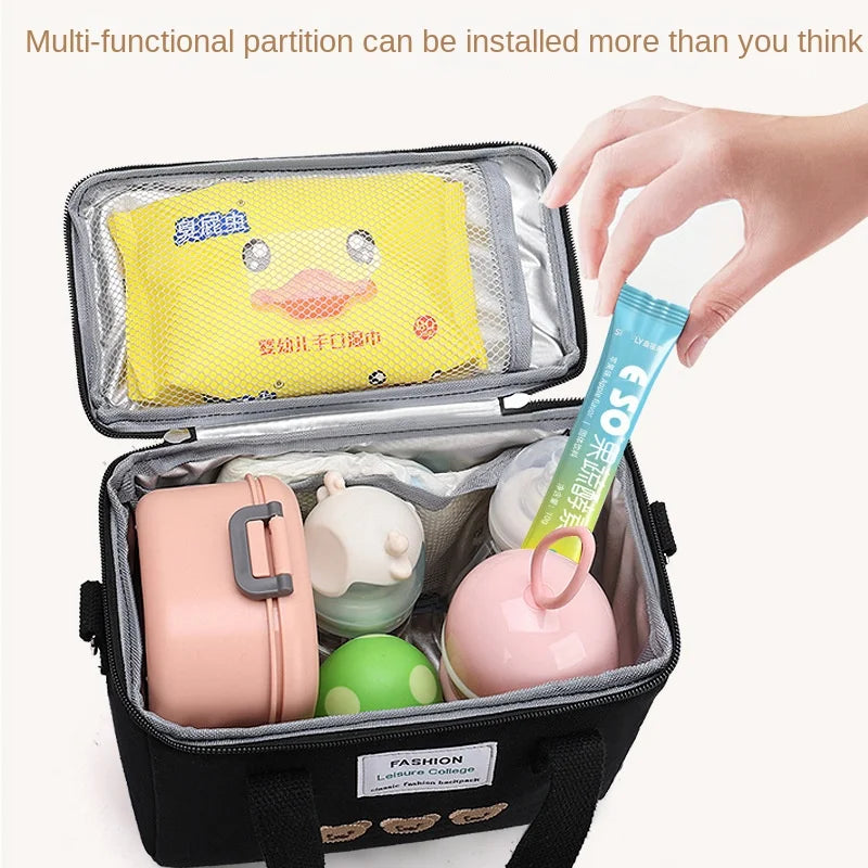 One-shoulder Kids Picnic Food Bag Aluminum Foil Lunch Box Stroller Accessory