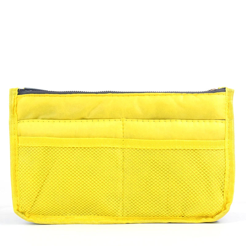 Portable Organizer Insert Bag Women Nylon Travel Insert Double Zipper Handbag