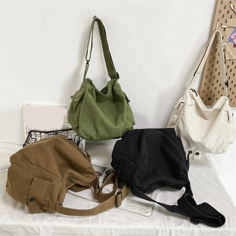 Waterproof Nylon Shoulder Bag Japanese Style Large Capacity